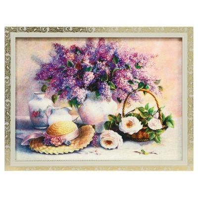 Гобеленовая картина "Сирень" 34*44 см рамка МИКС