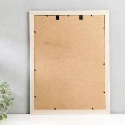 Фоторамка пластик 30х40 см "Белые 3D ромбы с чёрной полосой" 44х35 см