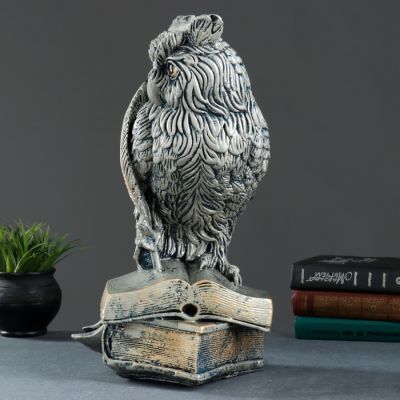 Копилка "Сова с пером" серебро 45см