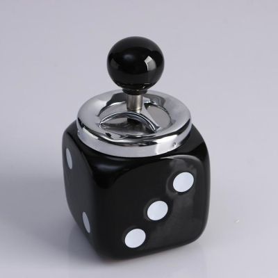 Пепельница бездымная "Кости игральные", черная, 9х15 см