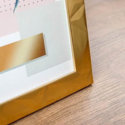 Фоторамка пластик 20х25 см "3D грани на золоте" 29х24х1 см