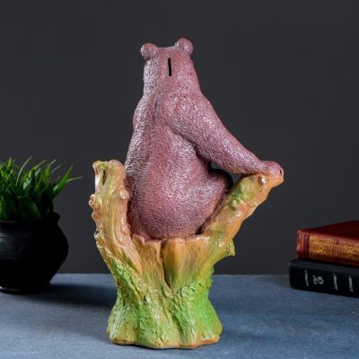 Копилка "Мишка на пне" 32х19х20см