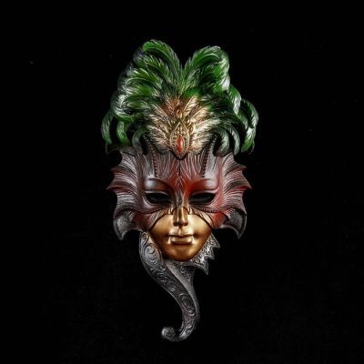 Венецианская маска "Сова"  28см золото МИКС