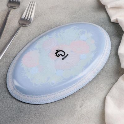 Блюдо Доляна «Народные мотивы», овальное, 24,5×15×2 см