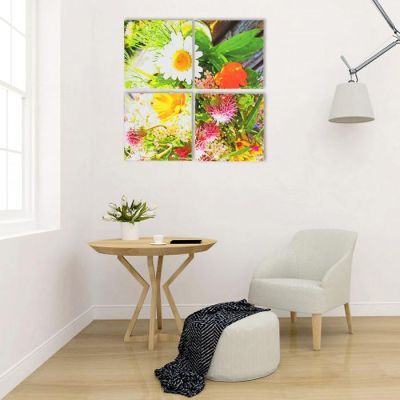 Картина модульная на подрамнике "Сентябрьский букетик" 4-30х30 см