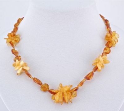 Бусы Янтарь "Цветы" арт.НЯН-п027