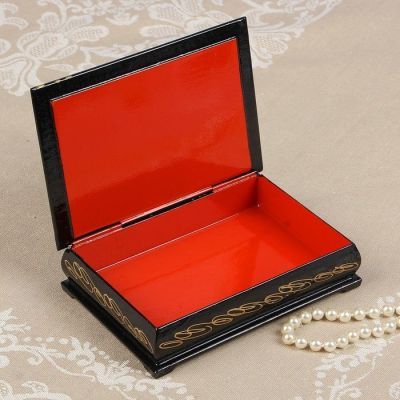 Шкатулка «Бабочка на цветке», 11х16 см, лаковая миниатюра