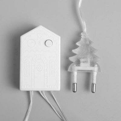 Гирлянда «Нить» 4 м с насадками «Сердечко», IP20, прозрачная нить, 20 LED, свечение тёплое белое, 8 режимов, 220 В