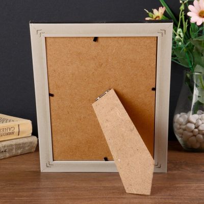 Фоторамка пластик 15х20 см "Бронзовые 3D треугольники с серебр.полосой" 23,8х18,8х1,3 см