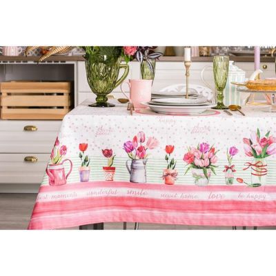 Скатерть "Этель" Тюльпаны 110х147 см, 100% хл, репс 210 гр/м2