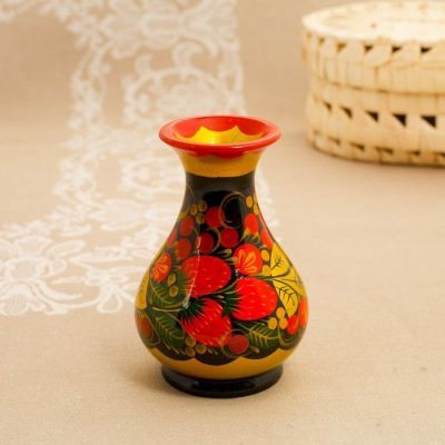 Ваза «Ягодка», 8×8×12 см, хохлома
