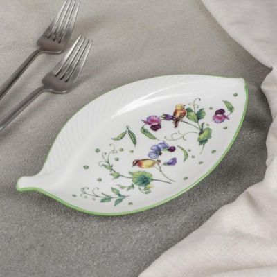 Блюдо фигурное Доляна «Зелёный сад», 22,5×12×1,7 см