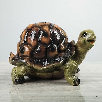 Копилка "Черепаха", глянец, зелёный цвет, 17 см