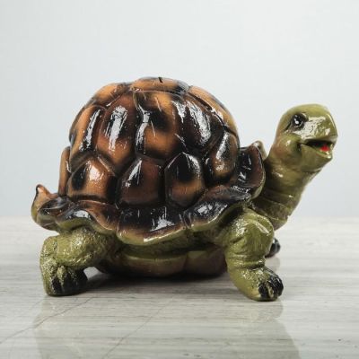 Копилка "Черепаха", глянец, зелёный цвет, 17 см