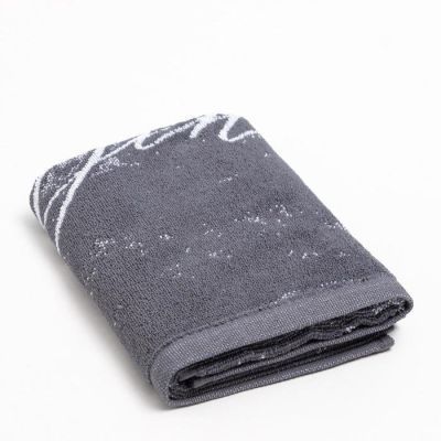 Полотенце именное махровое Этель "Денис" серый, 50х90см, 100% хлопок, 420гр/м2