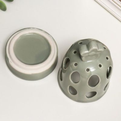 Подсвечник керамика 1 свеча "Клетка с цветком" МИКС 14х8х8 см