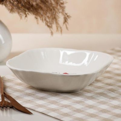 Салатник "Зефир", белый с деколью, 0.4 л, микс