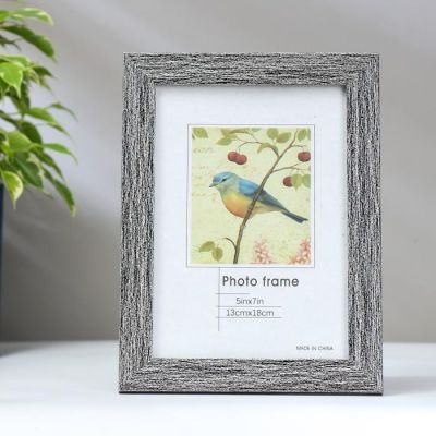 Фоторамка пластик 13х18 см "Серо-чёрная древесина" 20,5х15,4х0,9 см