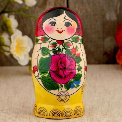 Матрёшка «Семёновская», красный платок, 6 кукольная, 12-14 см