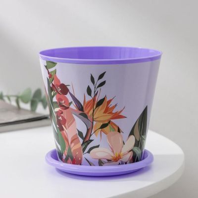 Горшок для цветов Доляна «Тропический лес», 800 мл, цвет лиловый