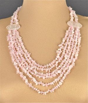 Бусы Кварц Розовый  "Богемия" арт.П2444