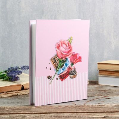 Фотоальбом на 200 фото 13х18 см "Розы и шоколад" в коробке, блёстки МИКС 29,5х23,5х5,5 см