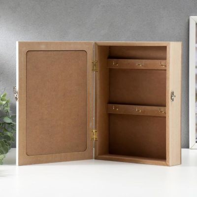 Ключница дерево 6 крючков "Велосипед с цветами" 26х19,5х5,5 см