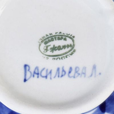 Розетка квадратная, 8,5×8,5×4 см, гжель