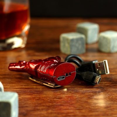 Зажигалка электронная "Рука", USB, спираль, бордовая, 2х5х7.5 см