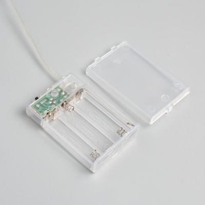 Гирлянда «Мишура» 1 м роса, IP20, серебристая нить, 100 LED, свечение тёплое белое, 2 режима, AAх3