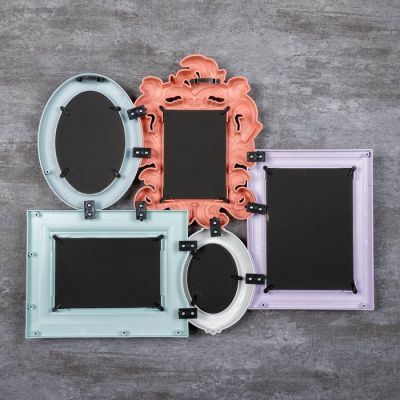 Фоторамка пластик на 5 фото 8х10, 9х13, 10х15, 13х18 см "Богема" цветная 41х49 см