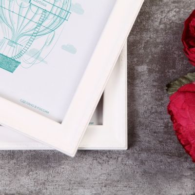 Фоторамка пластик L-6 15х21 см, белый, с небьющимся стеклом