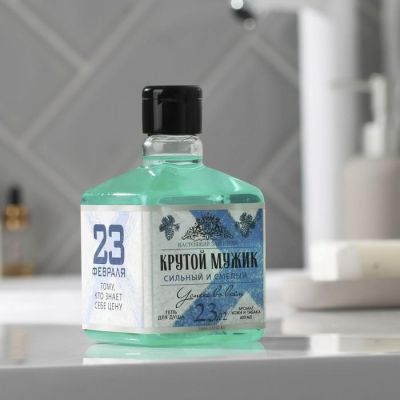 Гель для душа «Крутой мужик.Сильный смелый» 400 мл, аромат кожи и табака