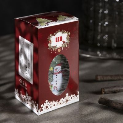 Светодиодная фигура «Фонарь со снеговиком» 6 × 13 × 6 см, пластик, батарейки AG13х3, свечение тёплое белое