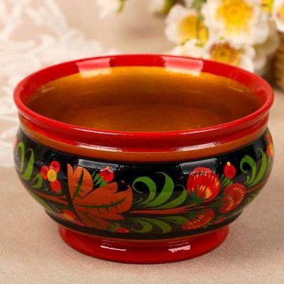 Салатник, средний, 14×6 см, хохлома, микс