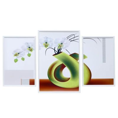 Картина модульная "Белая орхидея в вазе" 39*59 - 1шт., 30*47 - 2шт., 60х100 см