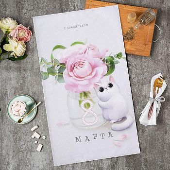 Полотенце "Котики" 40х73 см, 100% хл, саржа 190 гр/м2