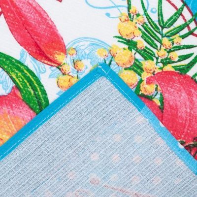 Полотенце вафельное  "Лилия" 45х60 см, бирюза, 160 гр/м, хл,