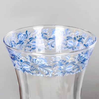 Ваза 'Гжельские узоры' 2 полосы 10,5х25,5 см