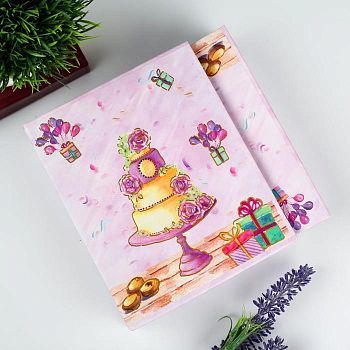 Фотоальбом на 40 фото 10х15 см "Торт" в коробке МИКС 17х14х4,5 см