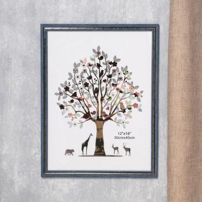 Фоторамка пластик 30х40 см "Индиго с золотой слюдой" 42,8х32,8 см