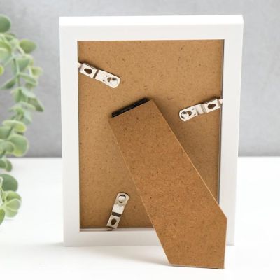 Фоторамка пластик 10х15 см "Белая с сиренью" 17,5х12,5 см