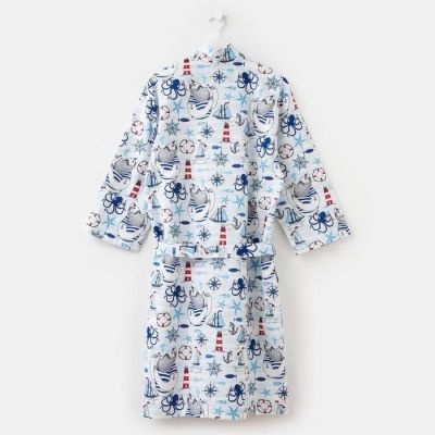 Халат мужской Этель "Капитан" рукав 3/4, р.54-56, вафля 200г/м2, 100% хл