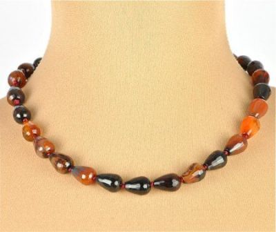 Бусы Сардоникс "Эвридика" арт.НСН-64(10-14)-48-1