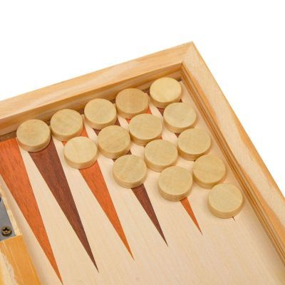 Настольные игры 3 в 1: Шахматы, Шашки, Нарды (дерево), 34 х 34 см