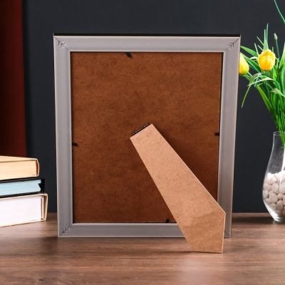 Фоторамка пластик 20х25 см "Золотые крестики" чёрная с белым 29,8х24,8 см