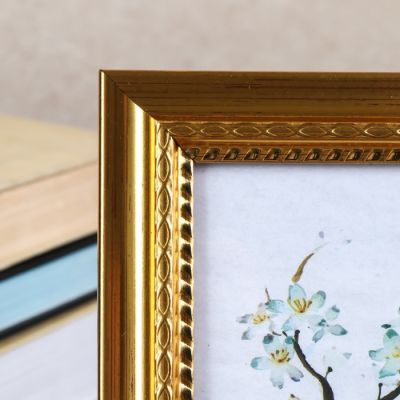 Фоторамка пластик 10х15 см "Тесьма" золото 18,5х13,5 см