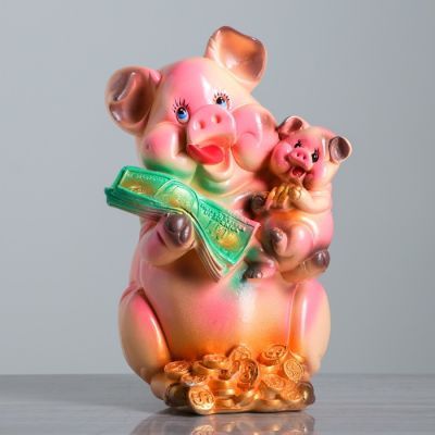 Копилка "Свинка Мама", глянец, розовый цвет, 29 см