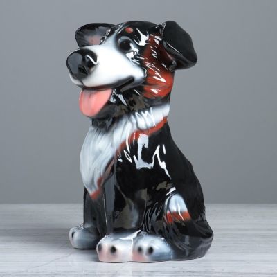 Копилка "Собака Джек", глянец, чёрный цвет, 26 см