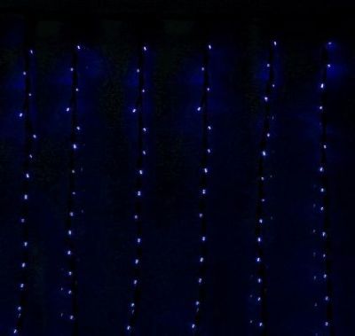 Гирлянда "Дождь" уличная (Ш:2 м, В:3 м, LED 800 шт., нить темная, синий)